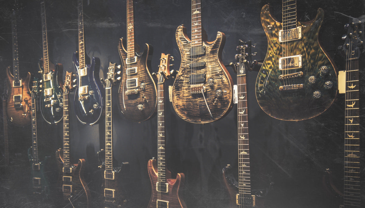 The guitar wall at Lauzon Music