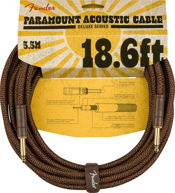 Fender Paramount 18.6' Acoustic Instrument Cable Brown