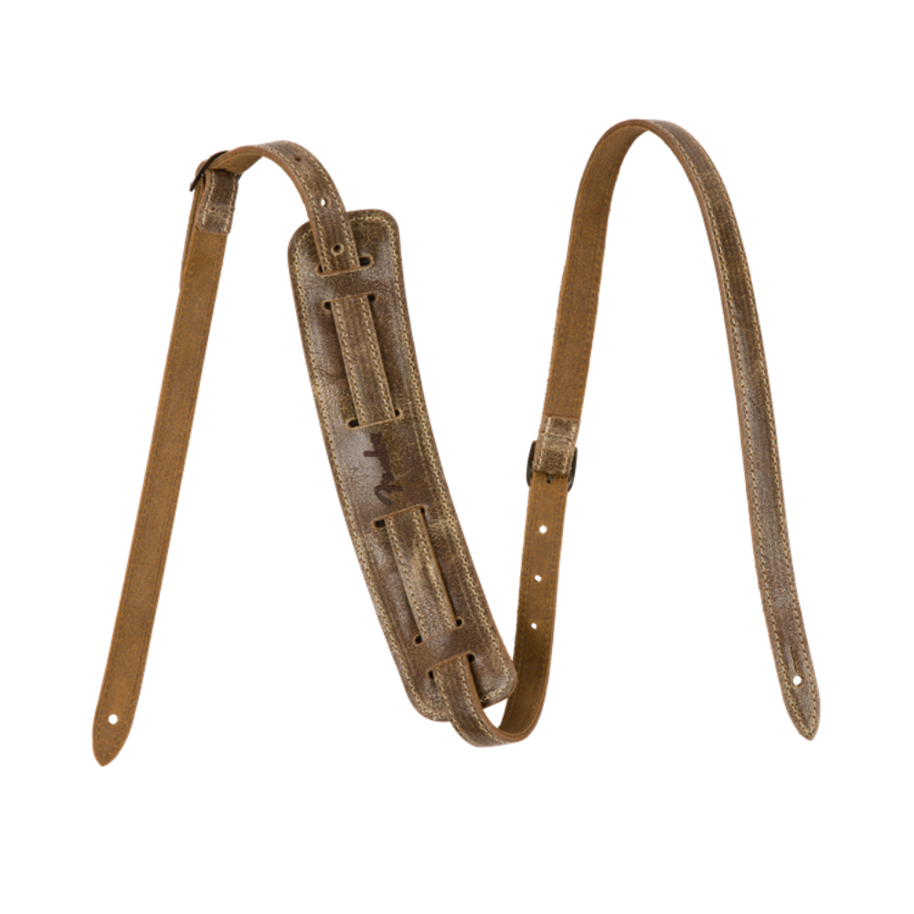 Fender Vintage-Style Distressed Leather Strap, Brown