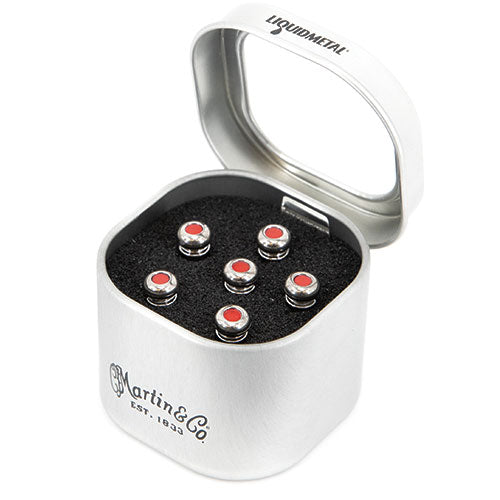 Martin Liquidmetal Bridge Pin Set, Red Dot Chrome