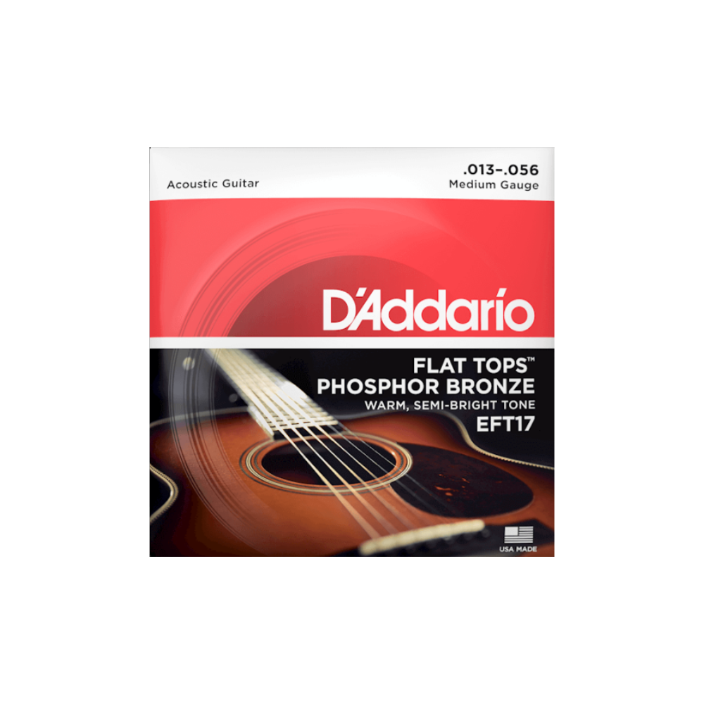 D'ADDARIO EFT17 SET ACOUSTIC GUITAR FLAT TOP PHOSPHOR BRONZE MEDIUM