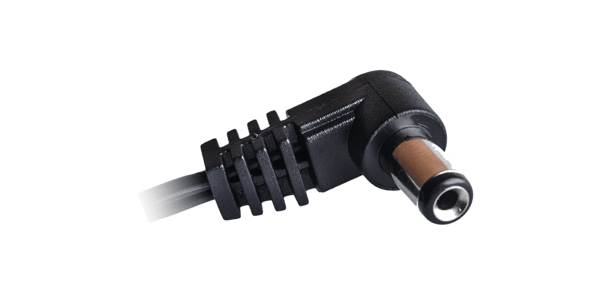 CIOKS 1030 Type 1 - 5,5/2,1mm DC plug, centre negative, L-shape, 30cm (black)