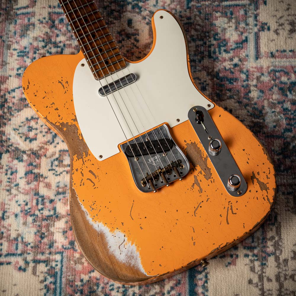 Fender Heavy Relic '59 Telecaster Roasted Neck/Body Faded Capri Orange  Handwound Pickups # R124997 - Lauzon Music