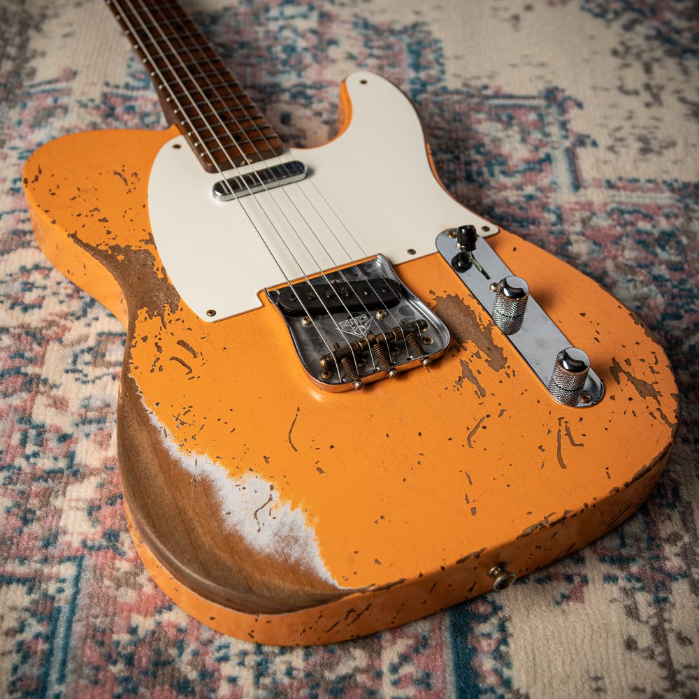 Fender Heavy Relic '59 Telecaster Roasted Neck/Body Faded Capri Orange  Handwound Pickups # R124997 - Lauzon Music