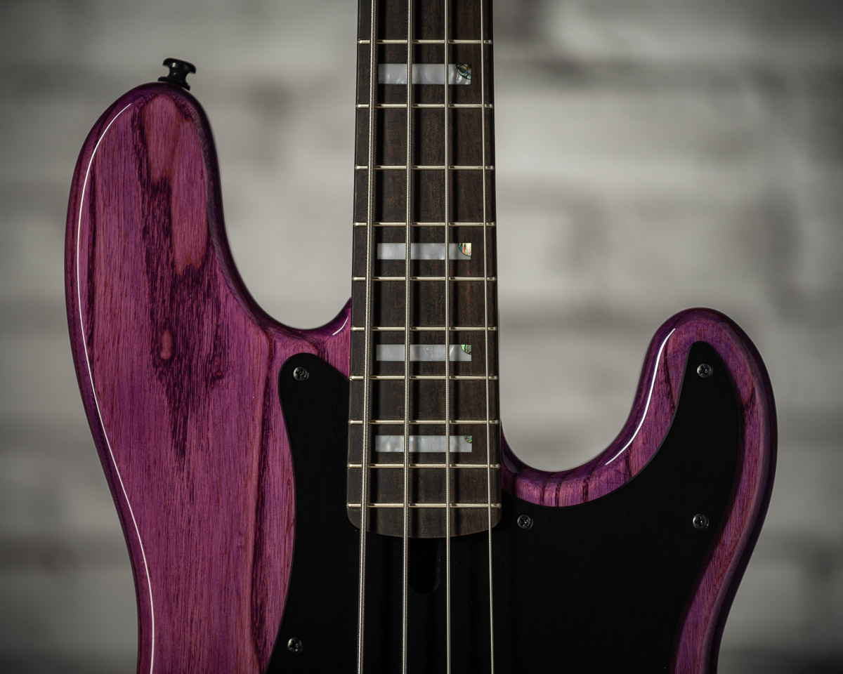 Lakland 4-String Bass in Trans Purple w/ EMG GZR P/J Pickups SN 